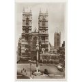 WEST TOWERS WESTMINSTER ABBEY LONDON RPPC 1930s...