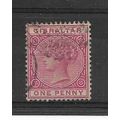 Gibraltar.SG40 1d Carmine.Fine Used.Sept18