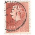 Netherlands 1954 - 1g red - Queen Juliana - used