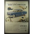 1953 Lincoln Cars Ad - A touch here.. a touch there