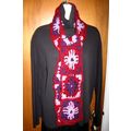 Handmade Crochet Washable Acrylic Scarf in red,...