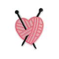 Love Knitting Heart Iron On Patch Wool Sew Badg...
