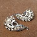 Vintage Silver Tone Rhinestone Scarf Clips
