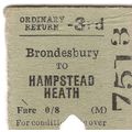 B.T.C. Edmondson Ticket - Brondesbury to Hampst...