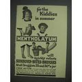 1913 Mentholatum Ointment Ad - For Kiddies in S...