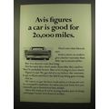 1965 Avis Rent-A-Car Ad - Figures Car Good for 20,000
