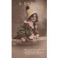 Child Dressed As Circus Clown Antique Greetings...
