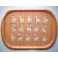 Tradestock Melamine Serving Tray, Brown with Wh...