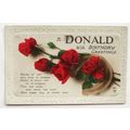 1929 Greetings postcard - To Donald Birthday Gr...