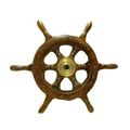 Vintage Ship's Wooden Steering Wheel, 18"