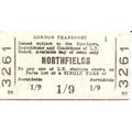 London Transport Edmondson Ticket - Northfields...