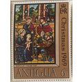 Antigua 1969 Christmas stained Glass Windows 6c...