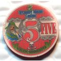 (1) $5. Treasure Island Casino Chip - Red Wing,...