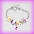 Summer Gift Eye Charm Euro Beads Silver Tone Br...