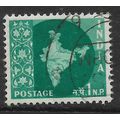 INDIA 1957 MAP OF INDIA 1np BLUE GREEN SG 375 F...