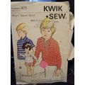 Vintage Kwik Sew 429 Boy's Sport Shirt Pattern ...