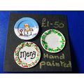 Hand Painted Christmas Plates set 3 1:12th Doll...