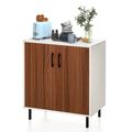 Modern White Brown Wood Dining Sideboard Buffet...