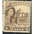 Malta 1956 - SG270 - 2d sepia - Mosta Dome - used