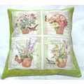 Pretty flowers and birds in the garden cushion ...