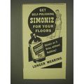 1944 Simoniz Wax Ad - Self-Polishing for Your F...