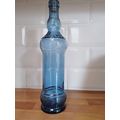 Cobalt Blue Embossed Glass Bottle with Cork, 13...