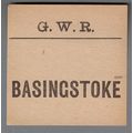 GREAT WESTERN RAILWAY LUGGAGE LABEL - BASINGSTO...