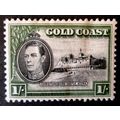 GOLD COAST 1938 SG128 1/- BLACK AND OLIVE-GREEN...