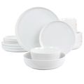 Gibson Home White Deco 16 Piece Fine Ceramic Di...