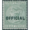 Jamaica 1890 ½d green Official SGO3 unused