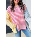 Multicolour Color Block Striped Patchwork Dolma...