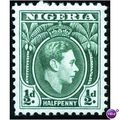 Nigeria 1950 ½d Green Perf 11½ Mounted Mint MM ...