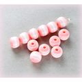15 no Candy Stripe Pink Acrylic 8 mm Round Bead...
