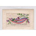 Patriotic Silk Postcard Showing Flowers Hope An...