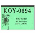 koy-0694 rick waibel lompoc calif 1960s cb qsl ...