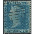 1858 SG45 2d Blue Plate 8 Fine Used Check Lette...