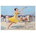 Royal Mail Line Ship Sports Tennis On Board Advertising Postcard