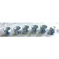 6 small teacups/saki cups from Okinawa, Japan b...