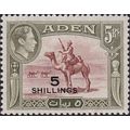 Aden KGVI 1951 5s on 5r Red-Brown & Olive-Green...