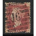 GB 1858 QUEEN VICTORIA 1d RED PLATE 141 USED SG...