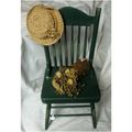 Decorative Painted Green Wood Shelf Size Chair ...