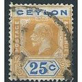 Ceylon 1921 SG351 25c Orange-Yellow & Blue Fine...