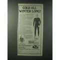 1979 Damart Thermolactyl Underweear Ad - Cold all Winter Long?