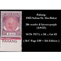 MALAYA-PAHANG 1955 Sultan 30c scarlet/brown-pur...