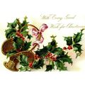 Vintage Raphael Tuck & Sons Christmas Basket Ho...