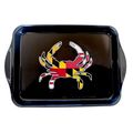 Maryland Flag Crab Black Metal Rolling Tray