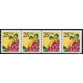 2281i, 25¢ Seam Line Strip of 4 With Black Lith...