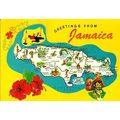 JAMAICA Map Postcard (Novelty Traders DT-81322-C)