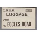 LONDON & NORTH EASTERN RAILWAY LUGGAGE LABEL - ...