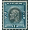 Cyprus 1928 1pi black & greenish blue SG124 unused